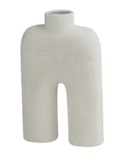 Peyton Lane Abstract White Ceramic Rounded Arched Decorative Vase with Glossy Speckles