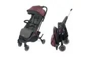 Evezo Channy Lightweight Roll 'N' Go Folding Travel Stroller- Gray (Dusty Rose)
