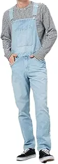 [Cicilin] Men's Denim Bib Overalls Jeans Jumpsuit Adjustable Strap Suspender Pants