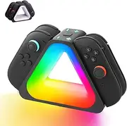 Charging Dock for NS2,7 colors RGB lights,Joy-Cons Controller Charging Station for 4 Controller,USB-C PD Fast Charging with Charging Cable,Portable Travel Design