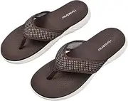 [Harssidanzar] Flip Flops For Men,Sport Sandals With Arch Support Thong Lightweight Summer Beach Sandals KM240UK
