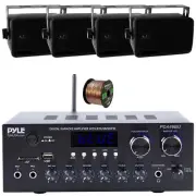 Pyle PDA69BU Bluetooth MP3/SD Home Amplifier Receiver, 4x 3.5" 200W Max Speakers