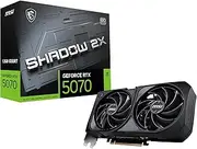 MSI Gaming RTX 5070 12G Shadow 2X OC Graphics Card (12GB GDDR7, 192-bit, Extreme Performance: 2557 MHz, DisplayPort x3 2.1a, HDMI 2.1b, NVIDIA Blackwell Architecture)