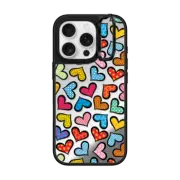iPhone 16 Pro Mirror Ring Stand Case MagSafe Compatible HEARTS BY ROMERO BRITTO