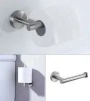 Toilet Roll Paper Holder Wall Mount Tissue Stand Stainless Steel Bar Towel Rack