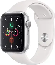 Apple Watch Series 5 (GPS, 44MM) - Space Gray Aluminum Case with Black Sport Band (Renewed) Silver Aluminum Case 44MM White Sport Band