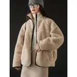【巴黎精品】羊羔毛外套休閒夾克(韓版復古立領保暖女外套2色A1EA62)