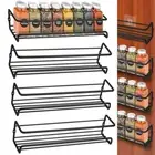 4/8Pcs Herb Spice Jar Rack Kitchen Cupboard Door Wall Storage Cabinet Organiser