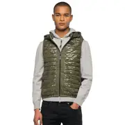 Replay Mens Gilet Quilted Vest Recycled Nylon Green