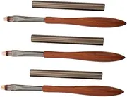 VICASKY Versatile Nail Art Brush Set 3pcs Flat Head and Wooden Handle for Creative Nail Designs