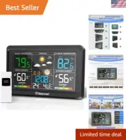 Modern Wireless Weather Station with Alarm Clock, Barometer & 3-Level Brightness