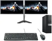 Dell 7060 SFF Bundle Desktop PC i7-8700 6-Cores 3.2GHz 512GB 16GB RAM + Dual 24" Monitor + Keyboard and Mouse (Renewed)