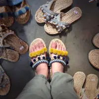在飛比找蝦皮購物優惠-SS 預購. 泰國手工編織草鞋 裝飾拖鞋 民族風海邊渡假風 