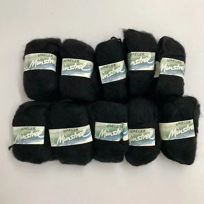 Jaeger Yarn Minstrel Ebony Brushed Chunky Acrylic Blend Knit Crochet Bag of 10