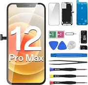 DGSCSMY for iPhone 12 Pro Max Screen Replacement 3D Touch LCD Display Digitizer Full Assembly Repair 6.7" Front Glass Magnet Pad Fix Tools Kit A2342 A2410 A2411 A2412