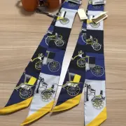 HERMES Scarf Twilly silk Voitures Exquises Set of 2 made in France 516