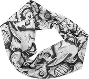 WESIEVYA Skull Headband Wide Sports Headband Halloween Costumes Purple Head Wrap Elastic Non-Slip Hair Band