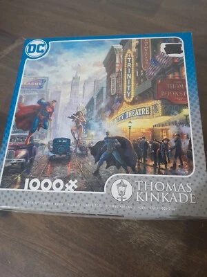 DC Comics Thomas Kinkade Batman Superman Wonder Woman The Trinity 1000 Pc Puzzle