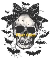 Sublimation Print Batty Skull Ready To Press Heat Transfer