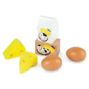 Tidlo Wooden Eggs and Dairy Food Set