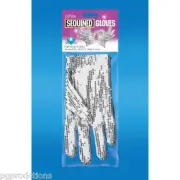 2 SILVER SEQUINED GLOVES MJ Michael Jackson Sequin Dance White Costume NEW Pair