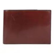 Bosca Nappa Vitello Men's Dark Brown Leather Credit Wallet w/ ID Passcase UPS208