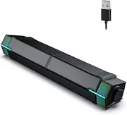 Jeecoo M20 Computer Speakers for PC Desktop Monitor, Bluetooth V5.3 PC Sound Bar - Wired USB-Powered, Superb Stereo Sound, with Gradient RGB Lighting - Combine/Separate to Customize Your Desk
