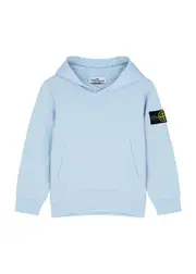 Stone Island Kids Logo Hooded Cotton Sweatshirt (2-4 Years) - Blue - 02YR (2 Years) 02YR (2 years)