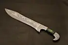 Handmade Damascus Falcon Bowie knife / Outdoor Camping Knife With Leather Sheath