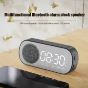 Wireless Bluetooth-Compatible Speaker FM Radio Clock Dual Alarm USB Rechargeable