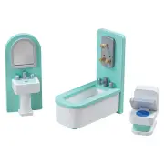 Tidlo Wooden Doll's House Bathroom Furniture Set