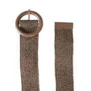 Elle Women's/Ladie's Blanche Havana Dress Fashion Belt w/ Buckle Dark Tan