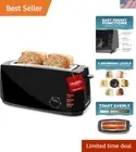 Stylish Black 4 Slice Toaster with Defrost & Reheat Functions for Every Kitchen