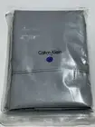 RARE CALVIN KLEIN DOUBLE ROW CORD QUEEN FLAT SHEET COTTON PERCALE BLUE ZINC NEW
