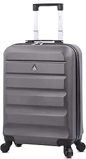 [Aerolite] 55x38x20 Emirates Max Size Hard Shell Carry On Hand Cabin Luggage Suitcase 55x38x20 with 4 Wheels, Also Fits Many Other Airlines, Charcoal, 38 cm x 20 cm x 55 cm
