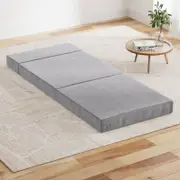 Giselle Folding Mattress Foldable Mattresses Portable Bed Lounge Velvet Grey