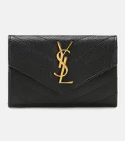 [Saint Laurent] Saint Laurent Monogram Small leather wallet One Size black