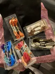 DMC Vintage Embroidery Thread 200+ MOST NEW/FEW OPEN Mixed Colors w/ LARGE CASE