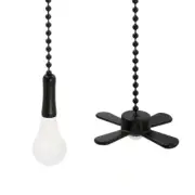 Matte Black Light Bulb and Fan Pull Chain Set By Commercial Electric
