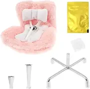 Car Seat for Dolls Car Seat Decor with Soft Furry Cushion Car Ornament for Labubu Decorative Car Sofa Seat Cute Air Vent Decor to Display Doll Toy (Pink)