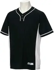 [ASICS] BAD021 Baseball Shirt, Short Sleeve, General Size, White/Black, M
