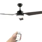 Modern Ceiling Fan with Light Remote 3 ABS Blade 6-Speed DC Motor Reverse Black