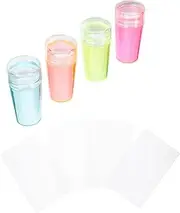 DRESSOOS 4 Set Nail Art Stamper Tool Set Manicure Art Stamping Tool Silicone Seal Salon Nail Stamper