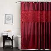 [Lush Decor] Maria Shower Curtain, Red