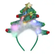 Christmas Tree Headband with LED Lights Festive Party Hair Accessory
