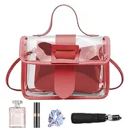 [Generic] Clear Shoulder Bag - Strap Transparent Messenger Bag Stadium Approved Shoulder Bag | Tote Bag Large Sling Bag with Handle for Beach