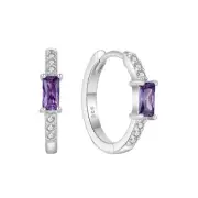 Huggie Hoop Earrings for Women 925 Sterling Silver Baguette Hoop Earrings Bir...