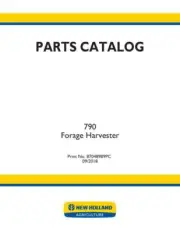 New Holland 790 Forage Harvester Parts Catalog Manual Exploded Diagrams Book
