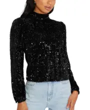 Sanctuary Women's All Nighter Mock-Neck Top