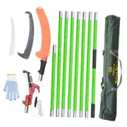 27FT Manual Pole Saw, Tree Branch Trimmer with 8-Section 7.8-27 ft w/ Scissor